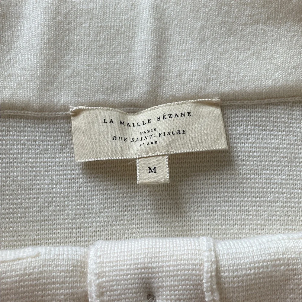 Sézane Sorena Cream Button-Front Skirt